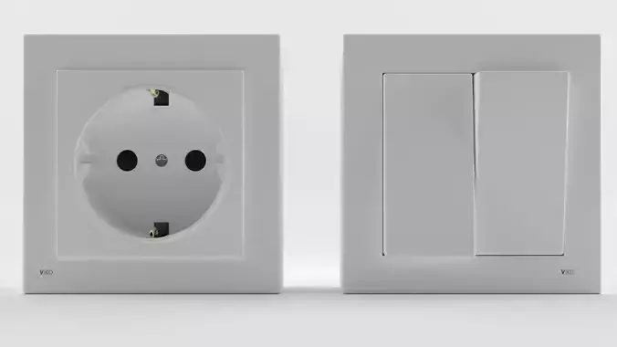 Europe Switches-Socket 3D Model