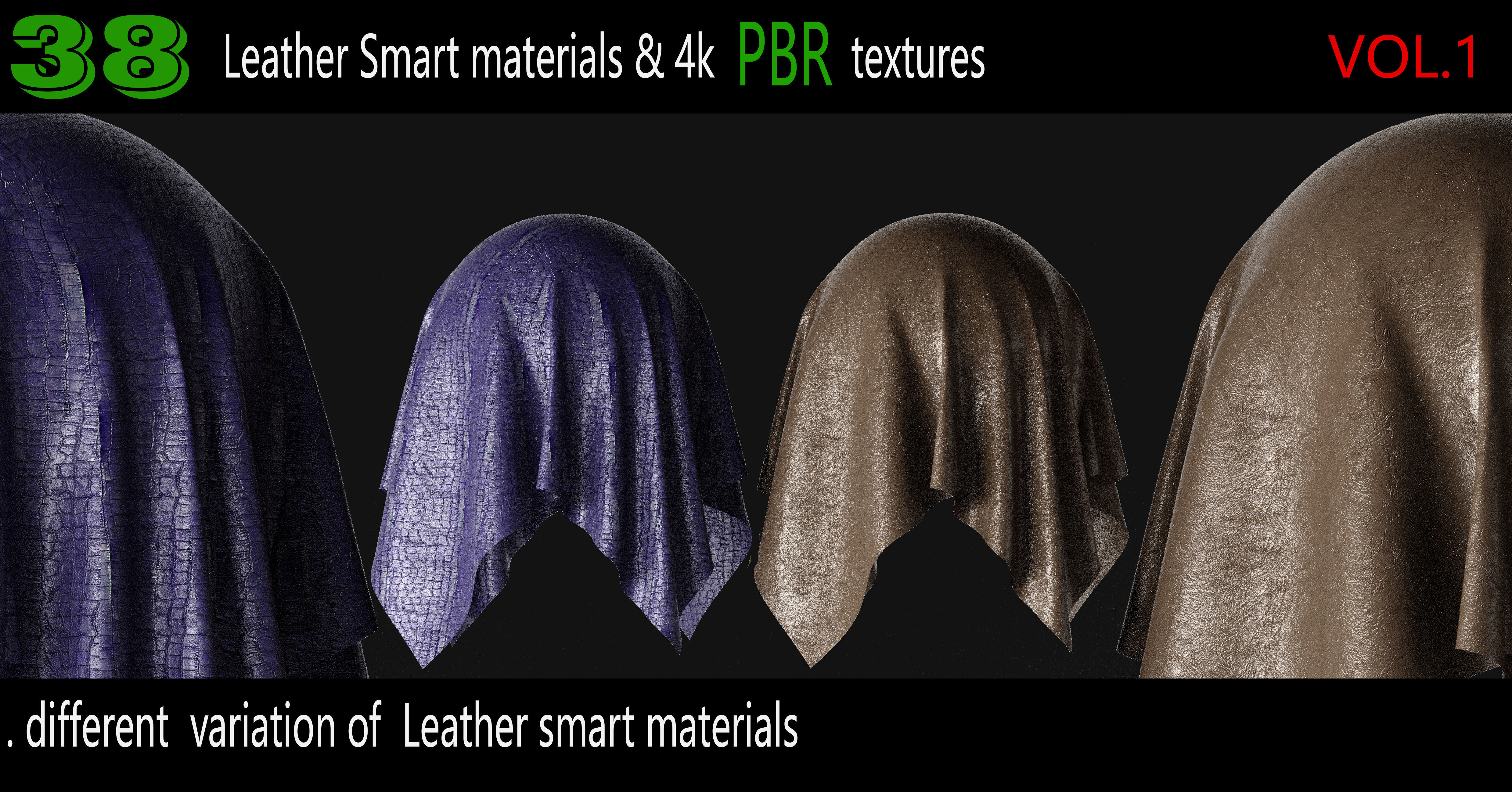 38 High Quality Leather Smart Materials 4K PBR Texture Texture_9