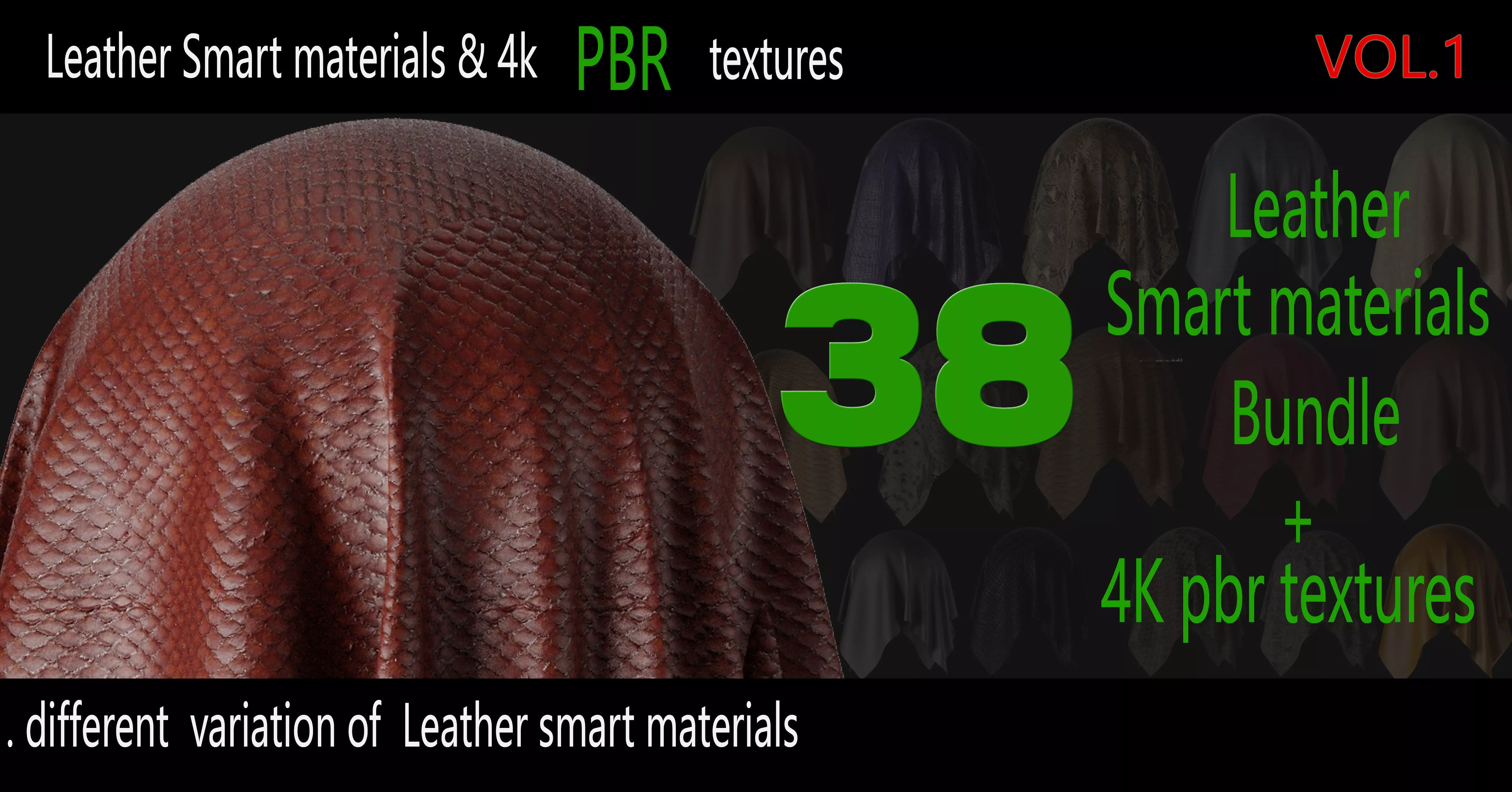 38 High Quality Leather Smart Materials 4K PBR Texture Texture_0