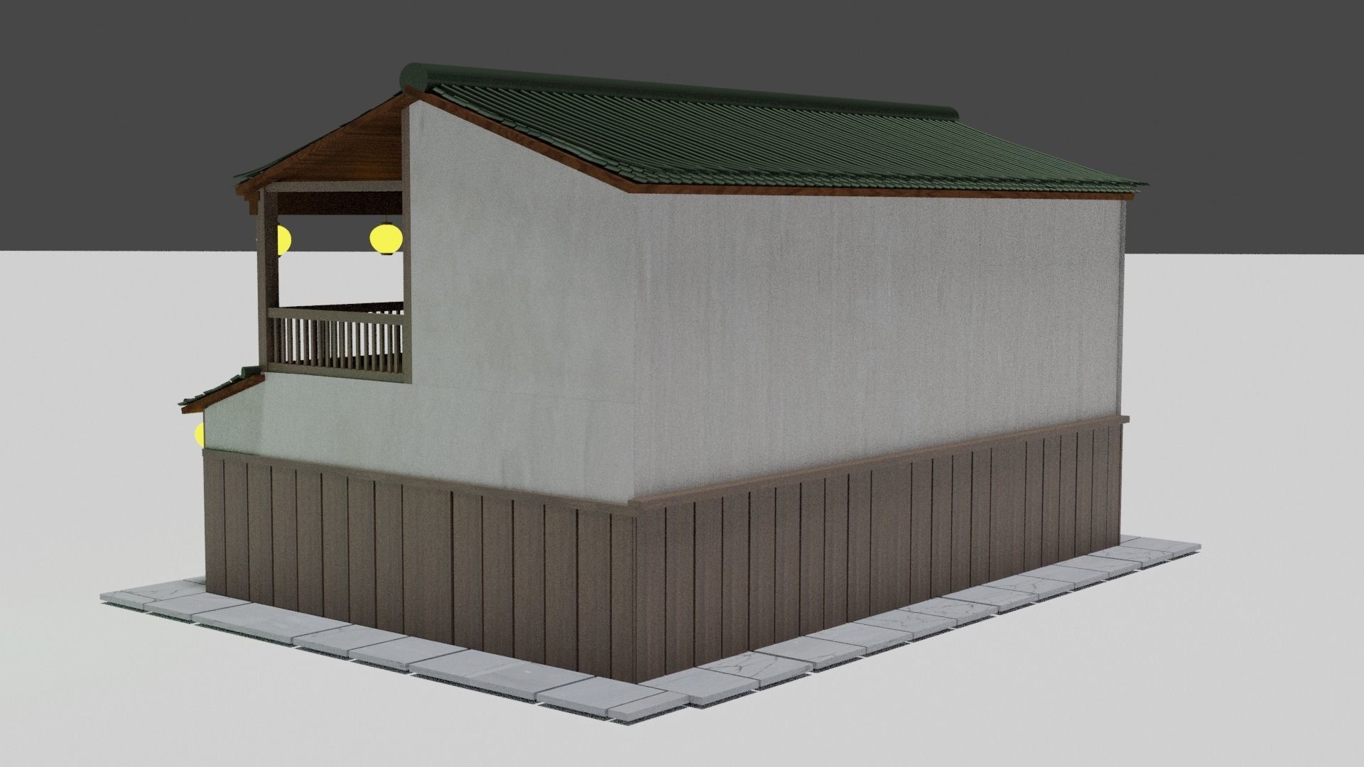Japanese house Free low-poly 3D model_9