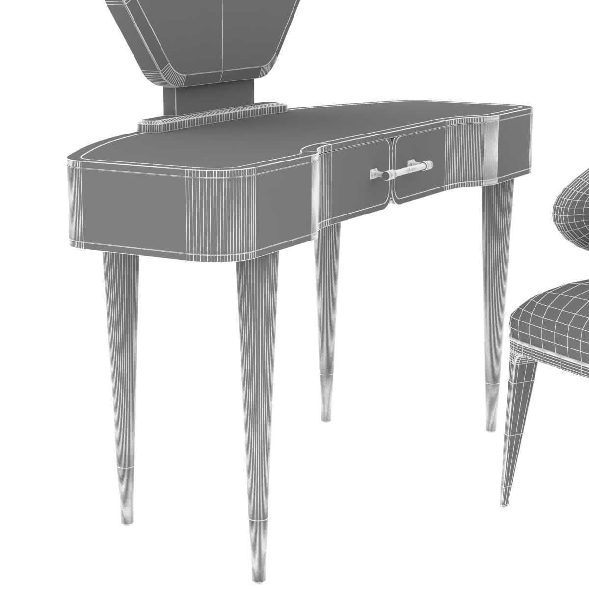 Michael Amini LANTERNA vanity desk and chair 3D model_8