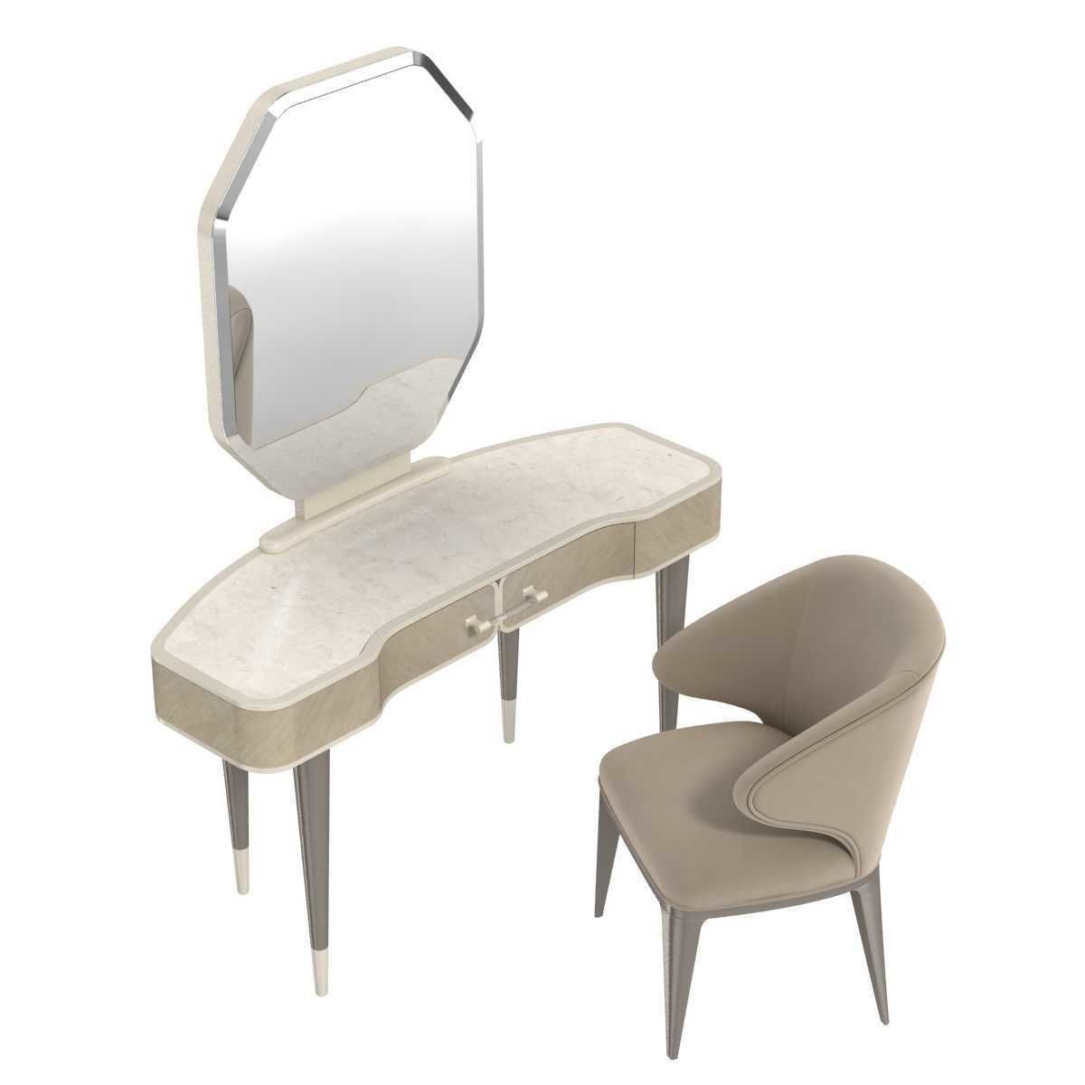 Michael Amini LANTERNA vanity desk and chair 3D model_4