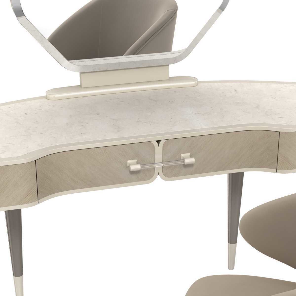 Michael Amini LANTERNA vanity desk and chair 3D model_7