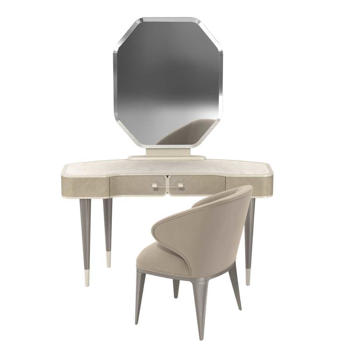 Michael Amini LANTERNA vanity desk and chair 3D model_1