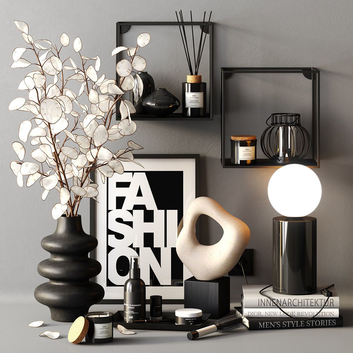 Decor set LUNARIA 2 3D model_0