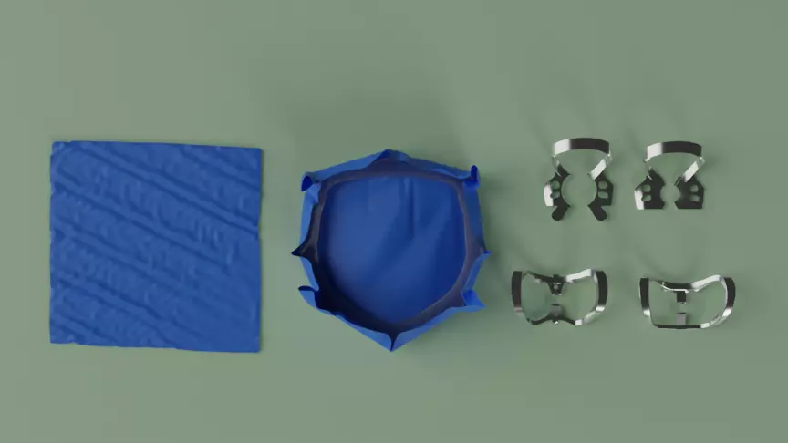 Rubber dam isolation instruments - Dentistry 3D model