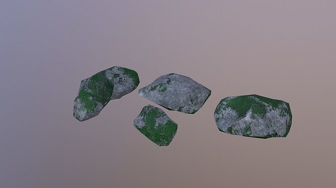 Low Poly Mossy Rocks  Free low-poly 3D model