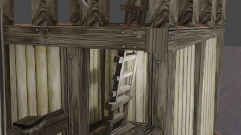 Photo realistic Medieval House with Seperate Room Low-poly 3D model_4