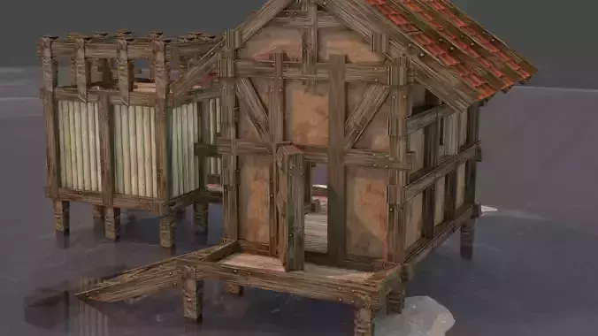 Photo realistic Medieval  House with Seperate Room