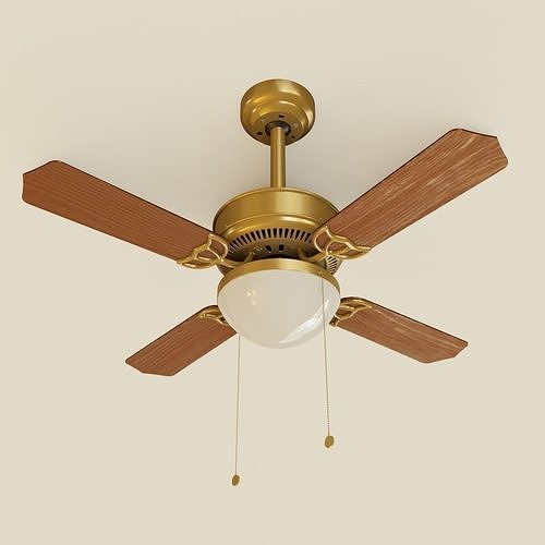 Low Poly PBR Ceiling Fan Low-poly 3D model