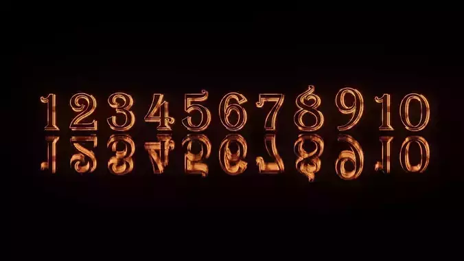 fonts number 1-10 Free 3D model