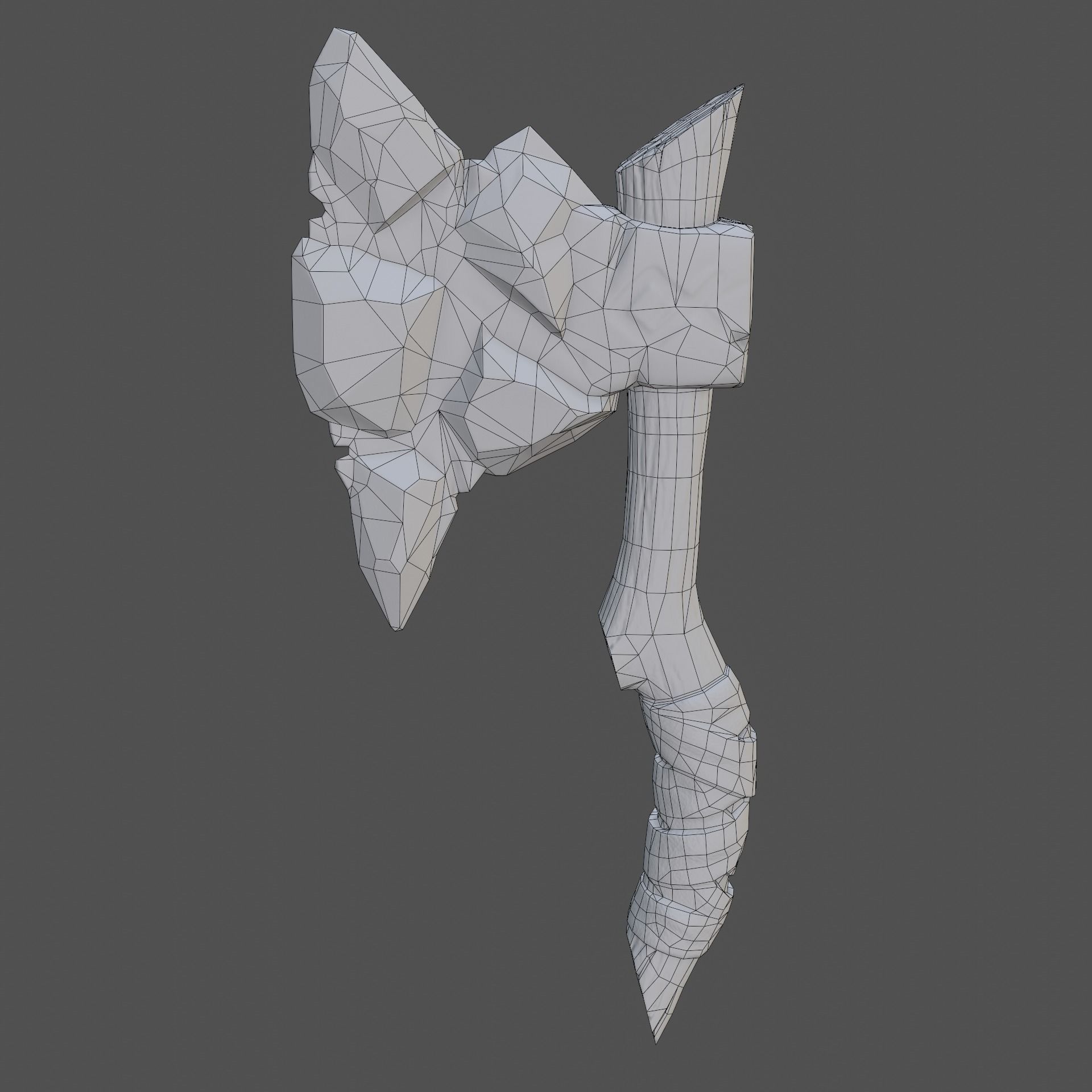 Stylized Melee Weapon Axe with Ice Crystals PBR game ready Low-poly 3D model_7