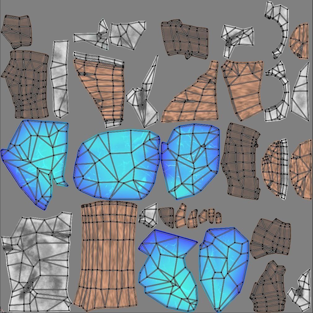 Stylized Melee Weapon Axe with Ice Crystals PBR game ready Low-poly 3D model_8