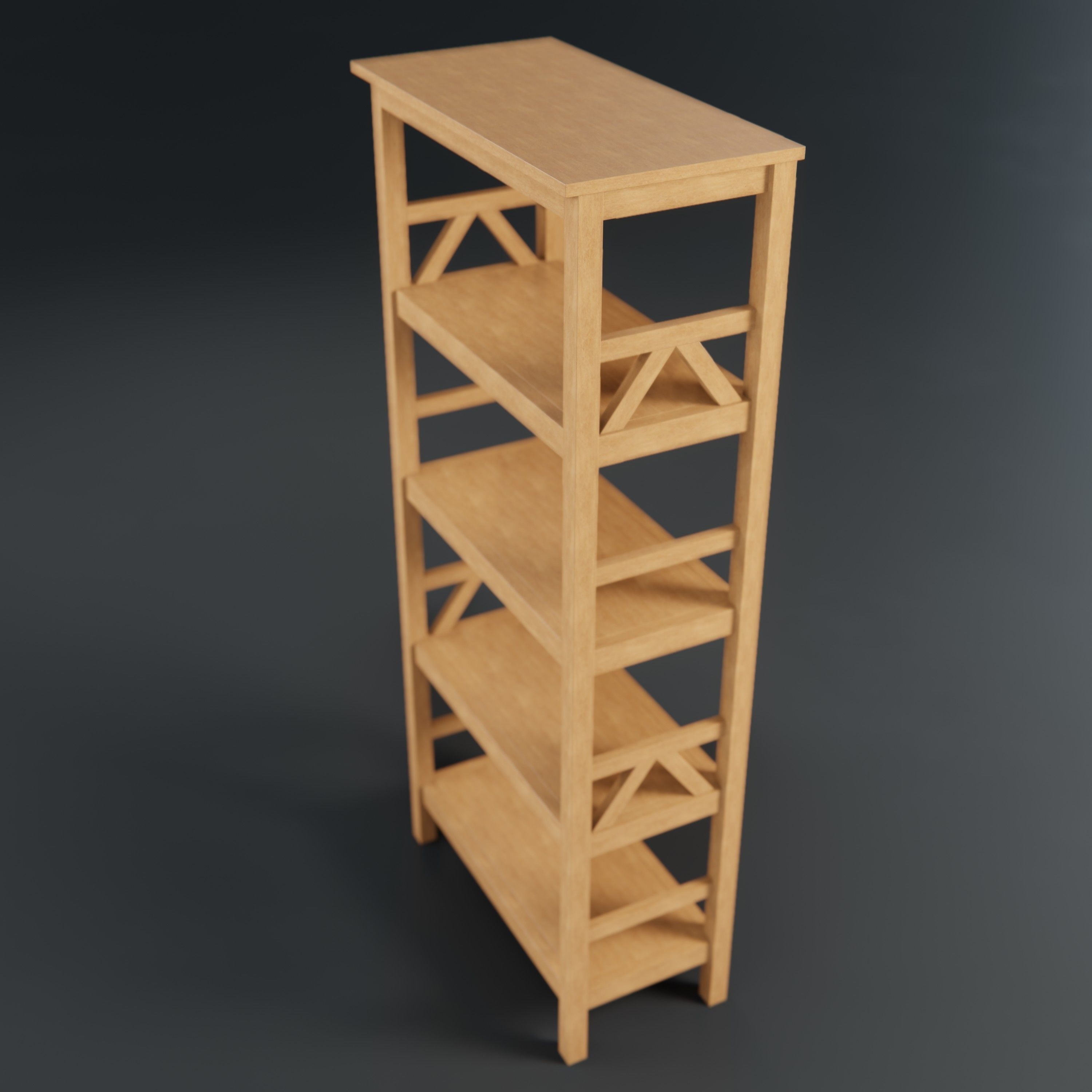 Linon Titian Rustic Bookcase 3D model_4