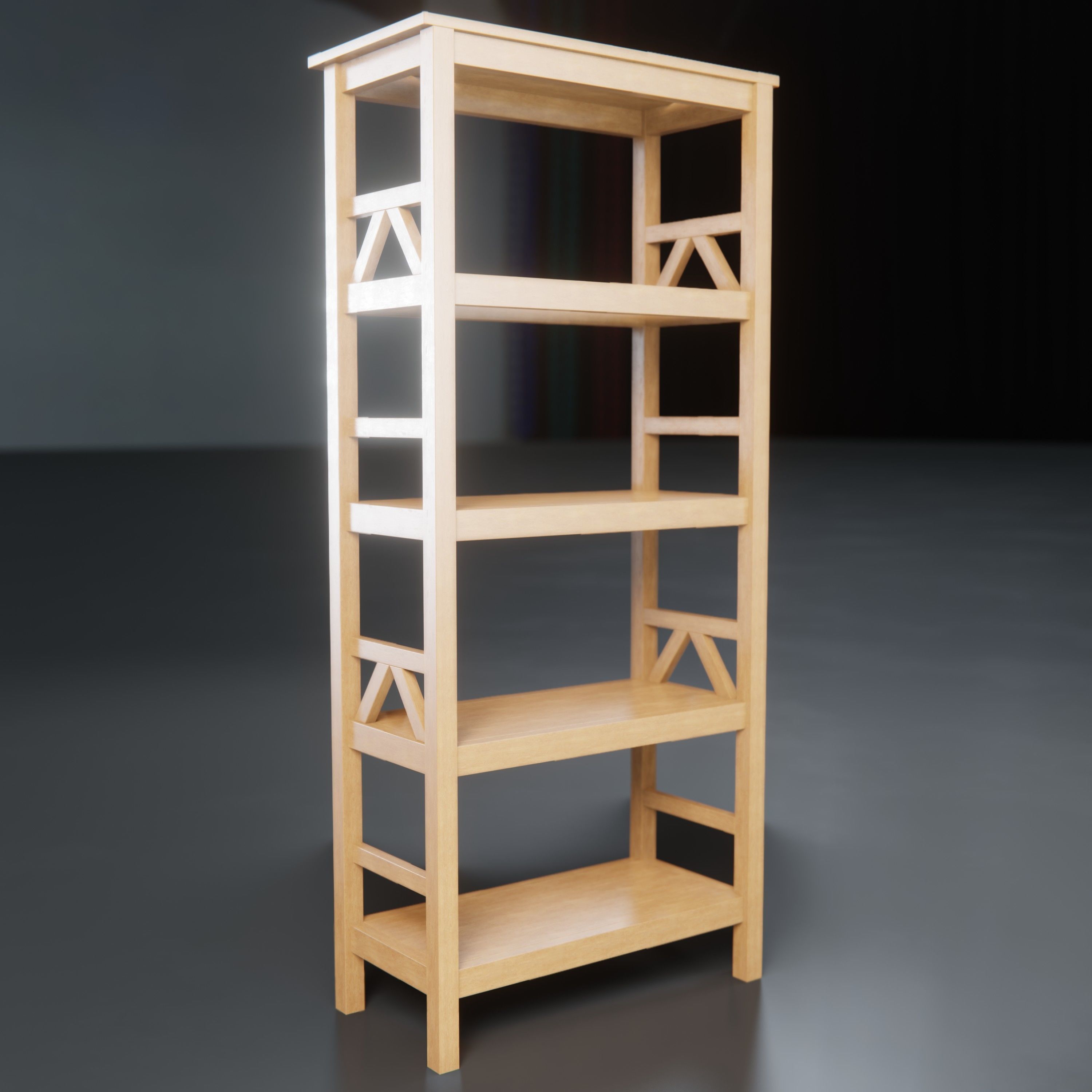 Linon Titian Rustic Bookcase 3D model_2