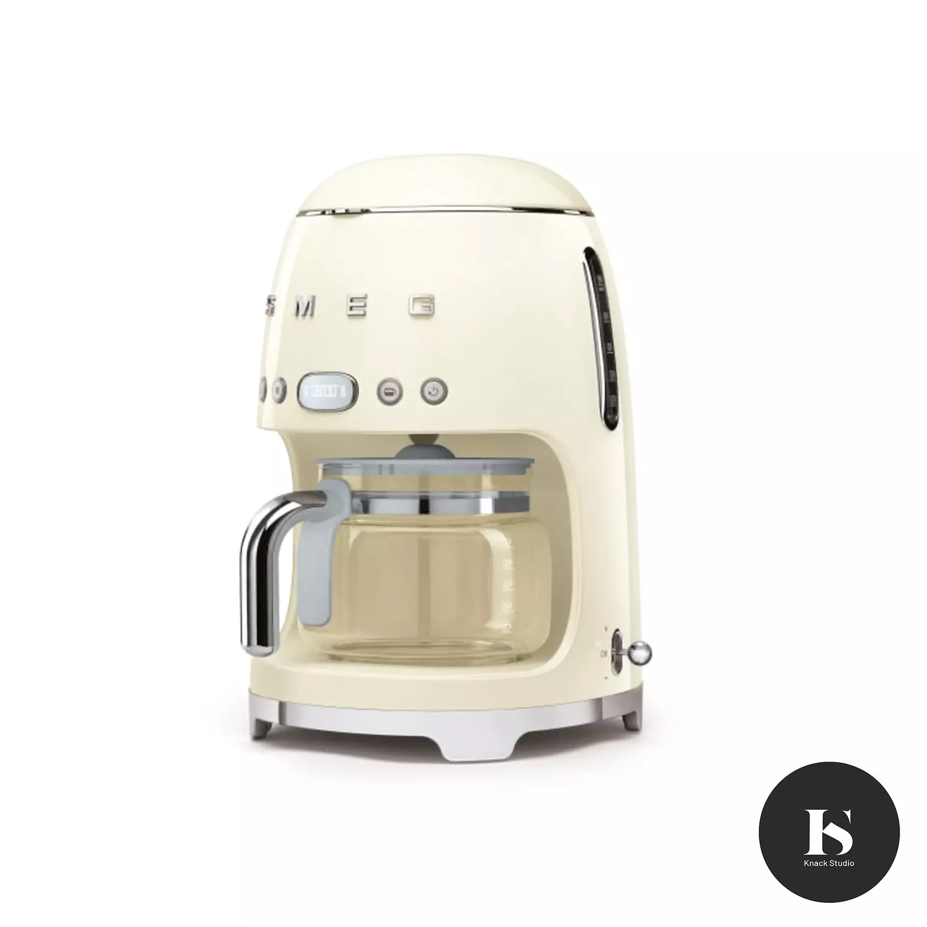 Smeg Retro Drip Filter Coffee Machine in Cream 3D model_0