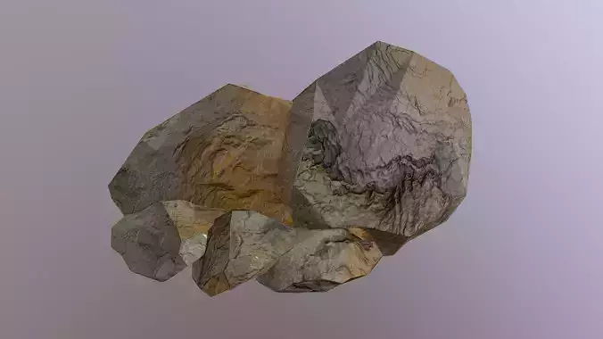 Low Poly Sand Rocks 2 Free low-poly 3D model