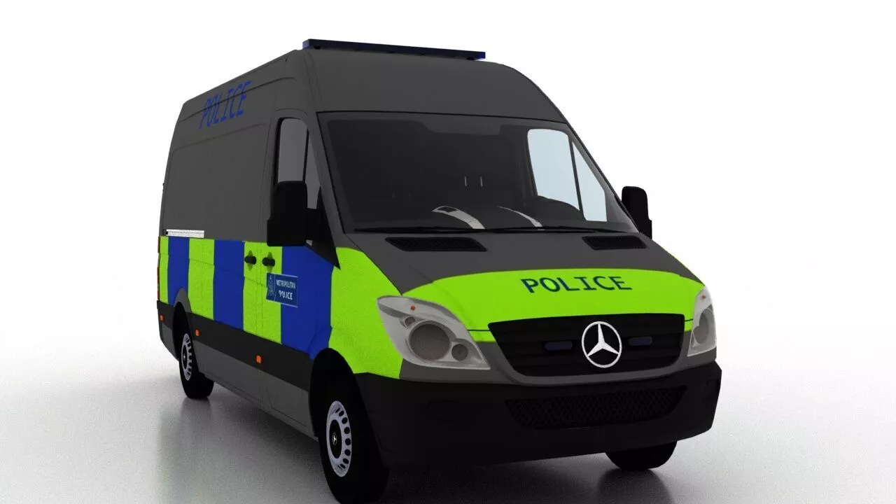 Mercedes Benz Sprinter L2H2 2009 England Police Prison EU 3D model