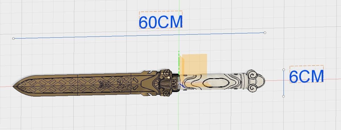 Genji Baihu Short sword and sheath 3D printing files 3D print model_2