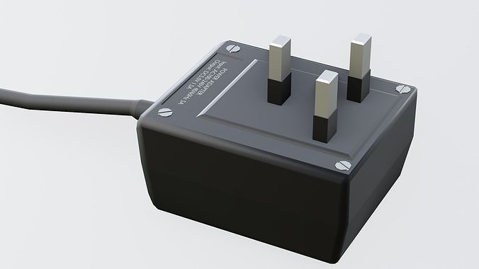 AC Adapter charger LOW POLY Low-poly 3D model