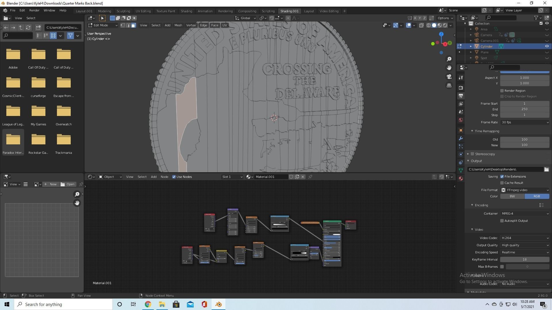 Realistic Quarter Clean and Grudgy Free 3D model_3