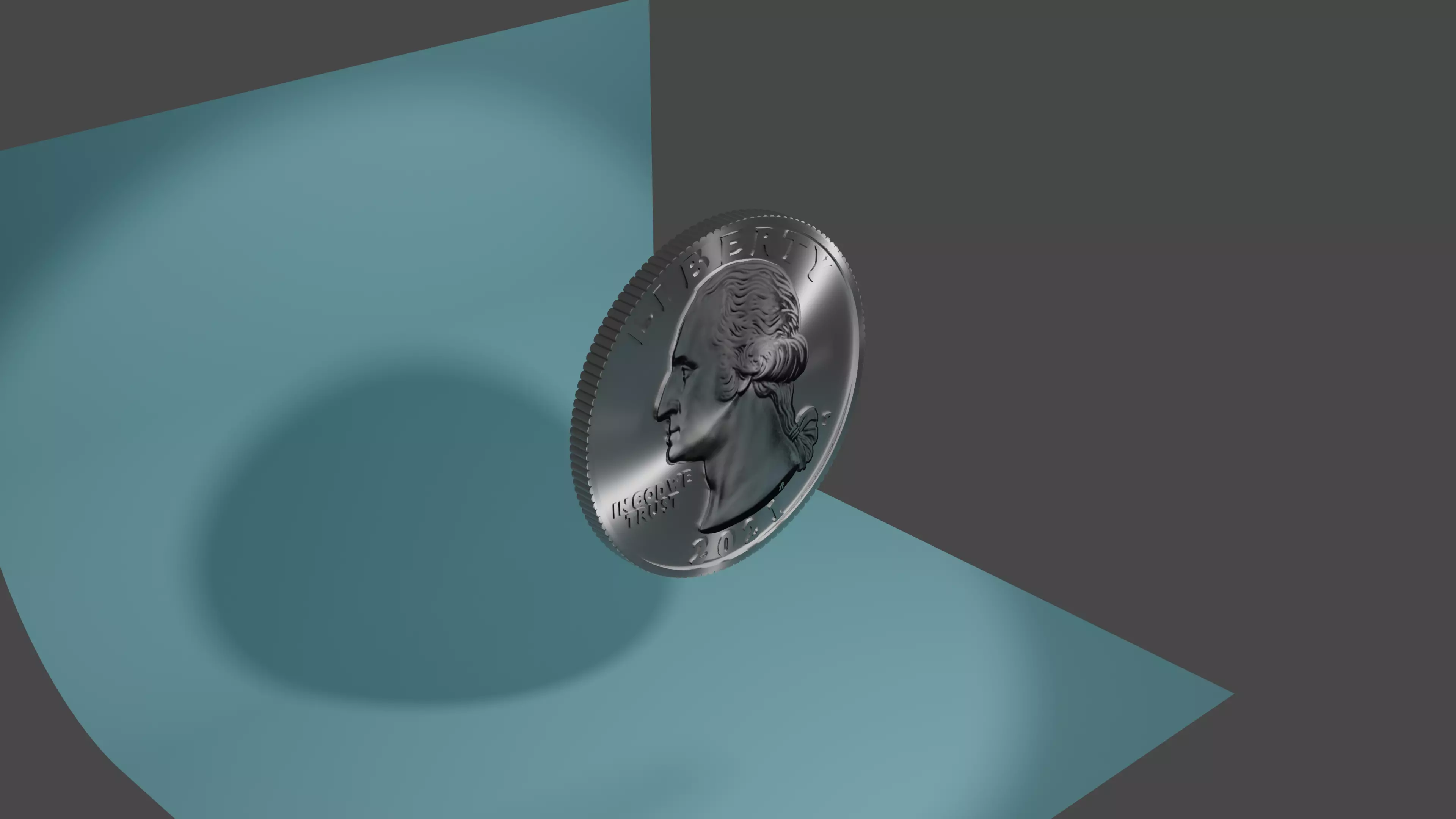 Realistic Quarter Clean and Grudgy Free 3D model_0