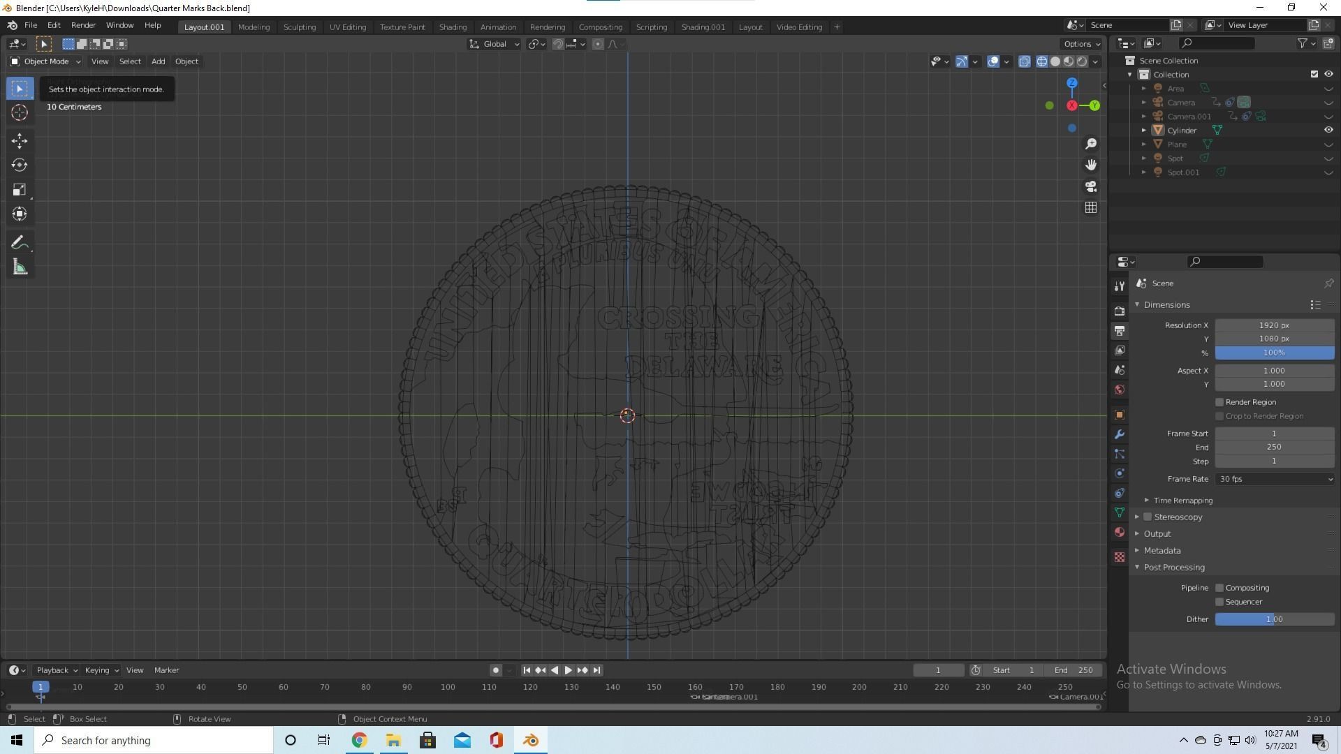Realistic Quarter Clean and Grudgy Free 3D model_2