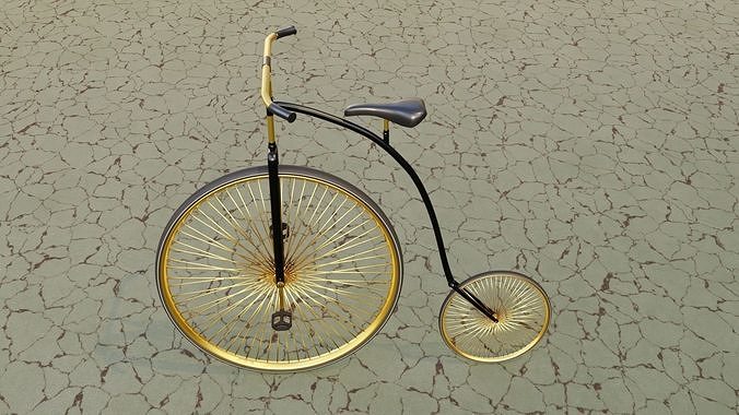 Gold Bicycle Low-poly 3D model