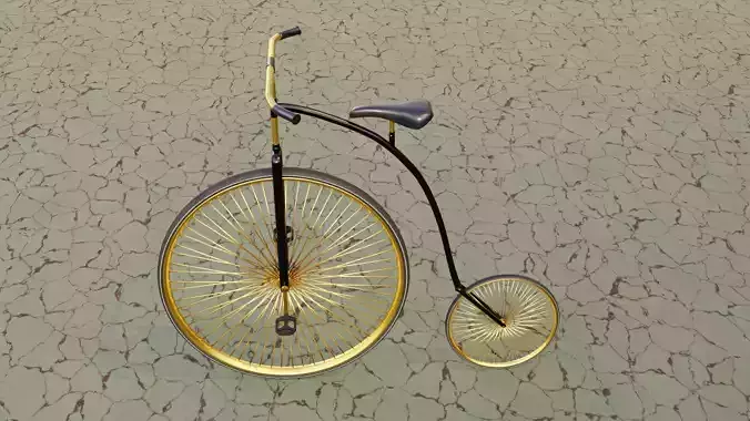 Gold Bicycle Low-poly 3D model