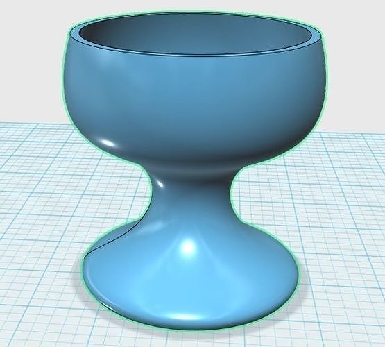 Wine goblet desktop planter  Free 3D print model