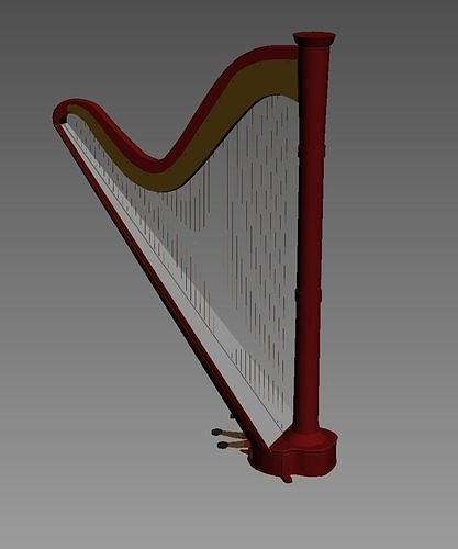 harp musical instrument Free 3D model