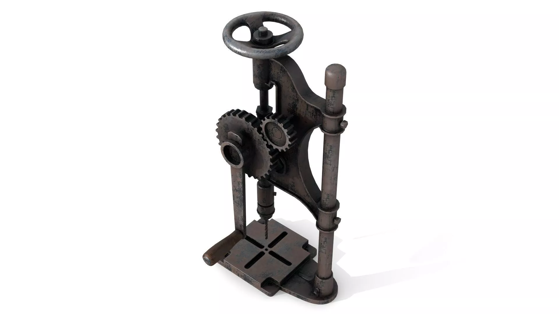Rusty Metal Drilling Machine Low-poly 3D model