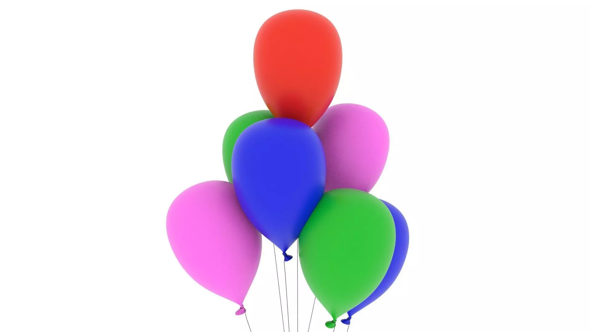 Balloons balloon Low-poly 3D model_0