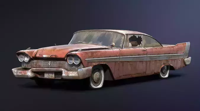 Plymouth Fury 1958 Rusty Low-poly 3D model