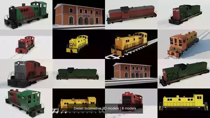 Diesel locomotive 3D models 3D Model Collection