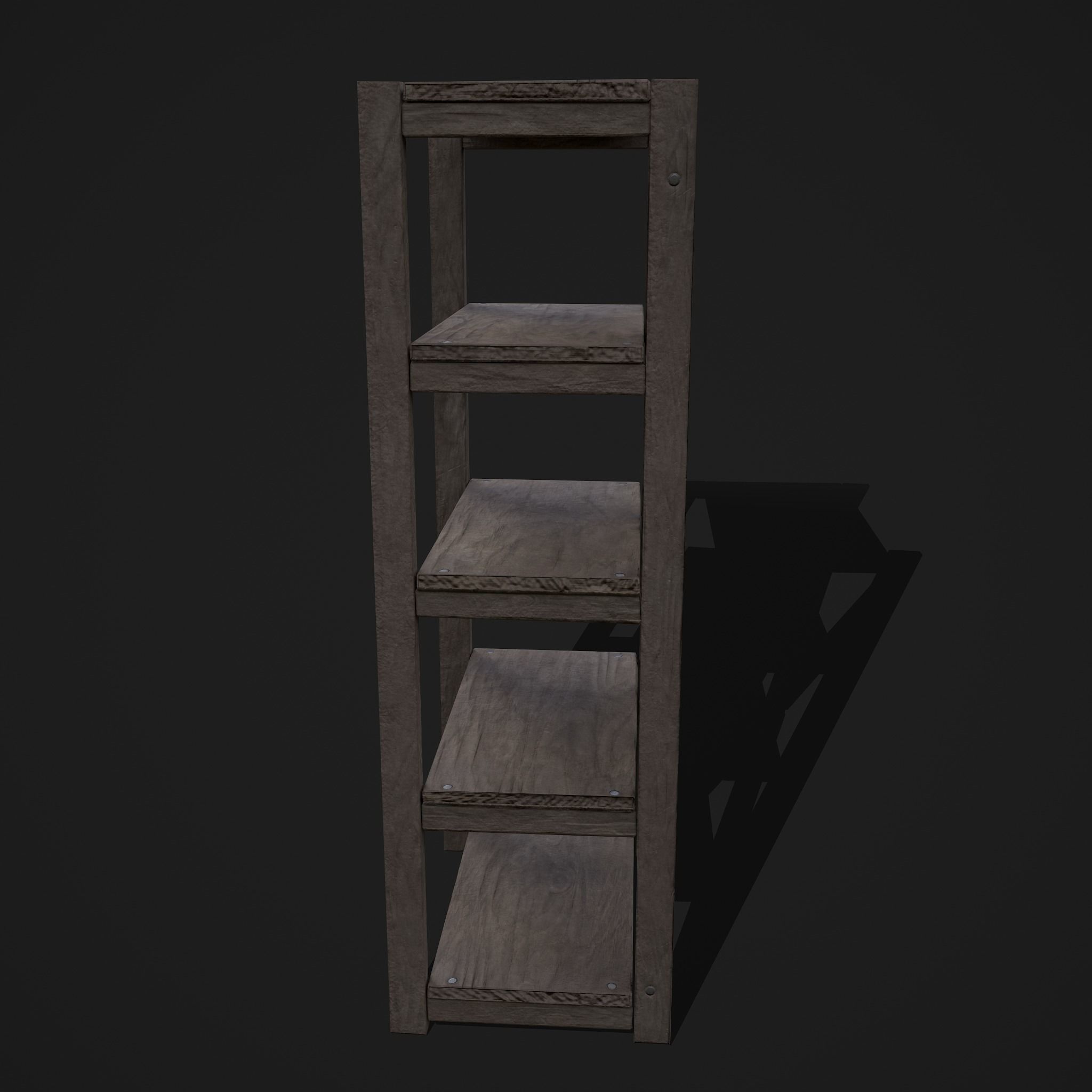 Pottery Shelf Slim Low-poly 3D model_17