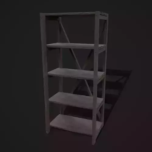 Pottery Shelf Slim Low-poly 3D model