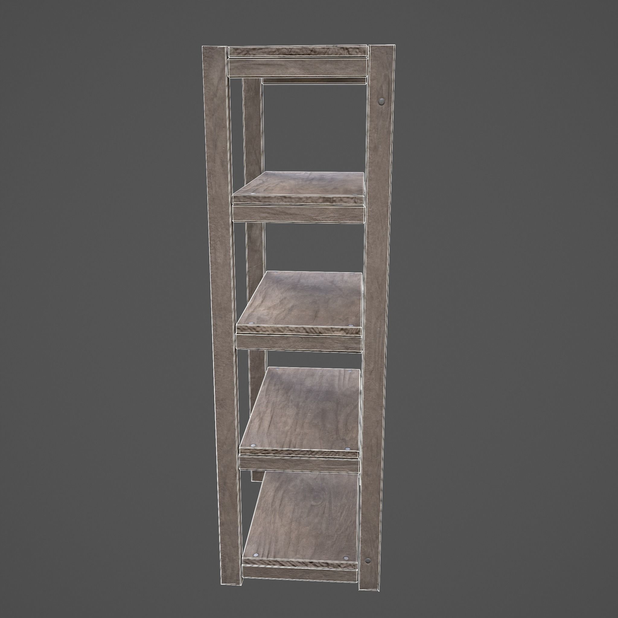 Pottery Shelf Slim Low-poly 3D model_38