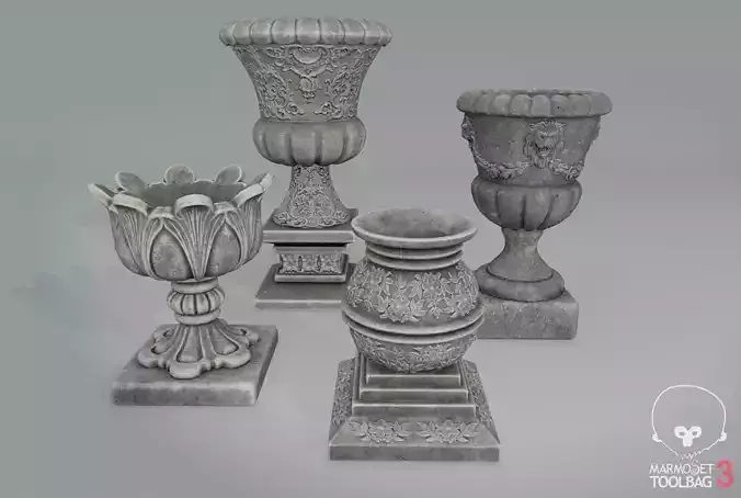 Vases and Planters - Vol 01 Low-poly 3D model