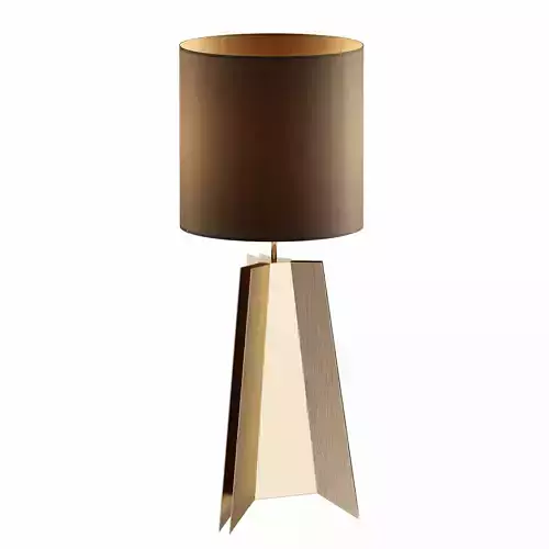 Lamp 3 table with gold base and shade