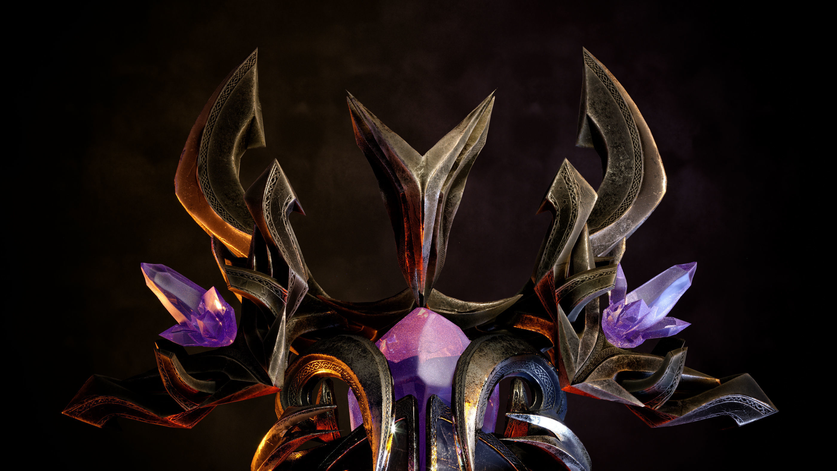 Golem head of character in game Low-poly 3D model_3