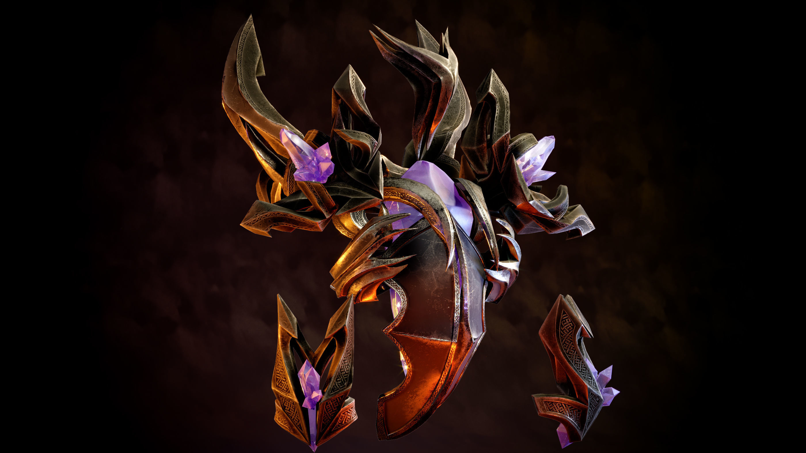 Golem head of character in game Low-poly 3D model_4