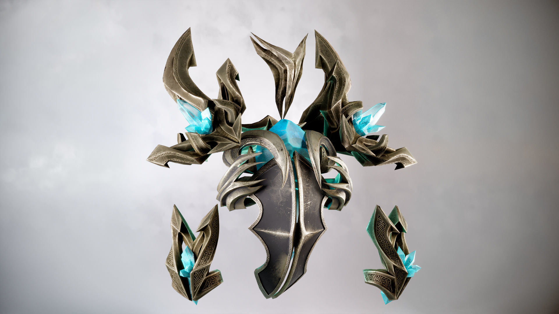 Golem head of character in game Low-poly 3D model_6