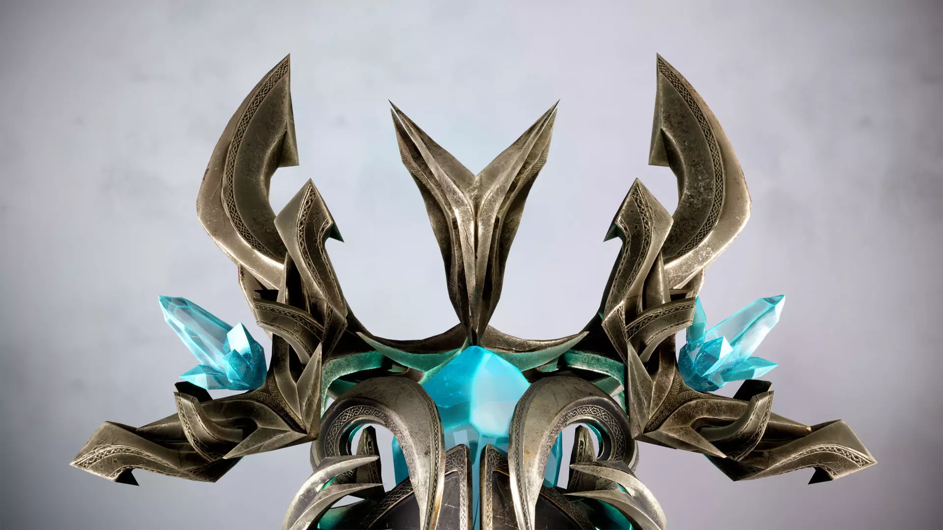 Golem head of character in game Low-poly 3D model_0