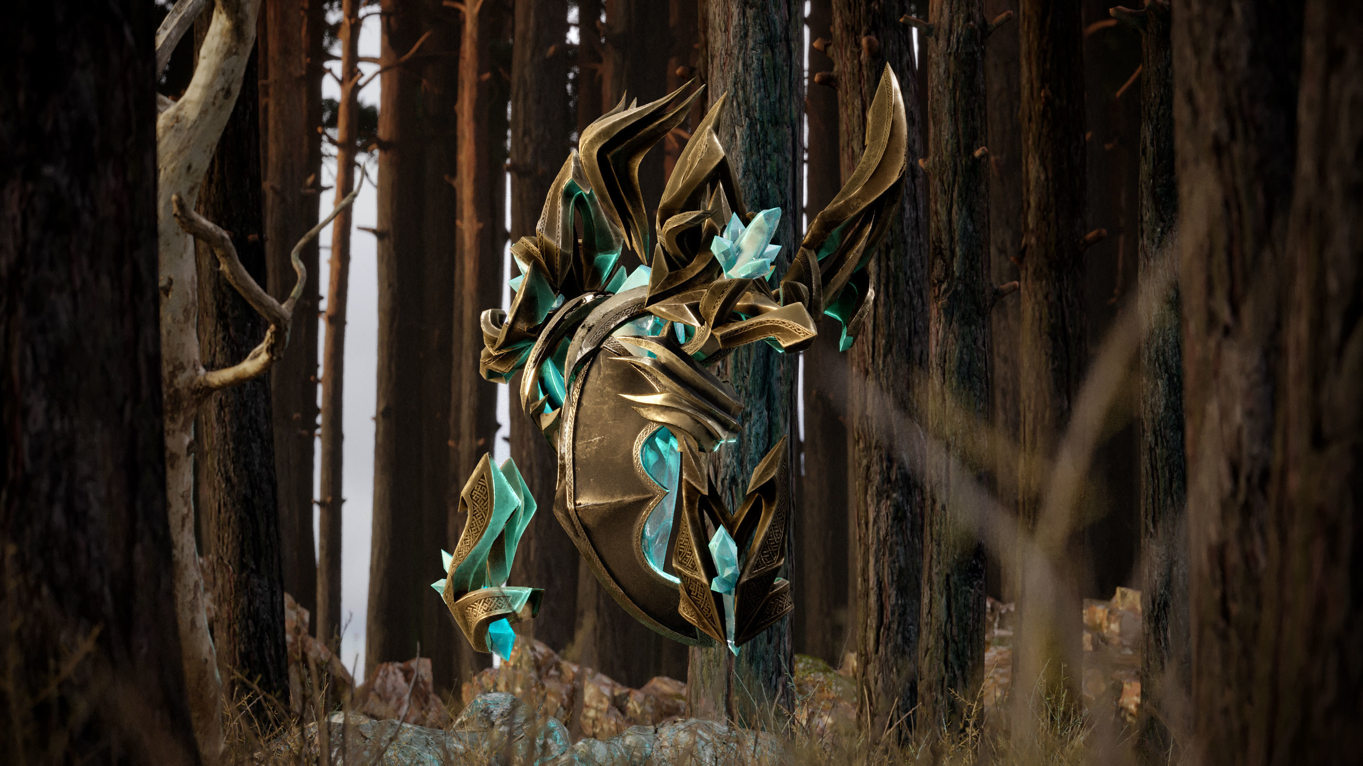 Golem head of character in game Low-poly 3D model_5