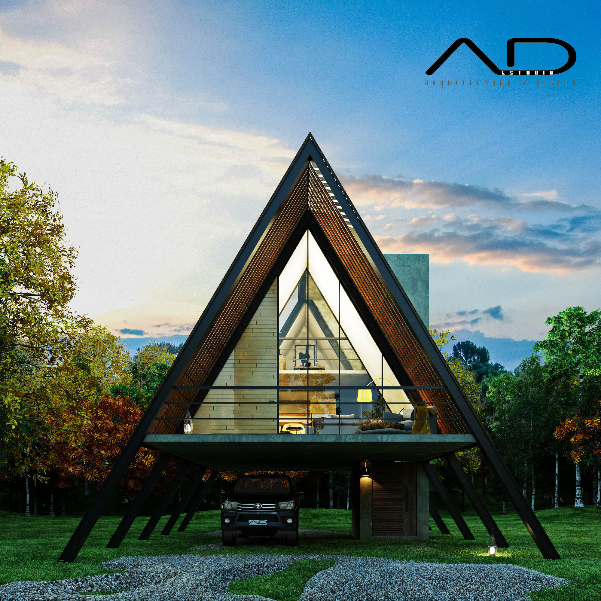 Cabin Triangle 3D model_1