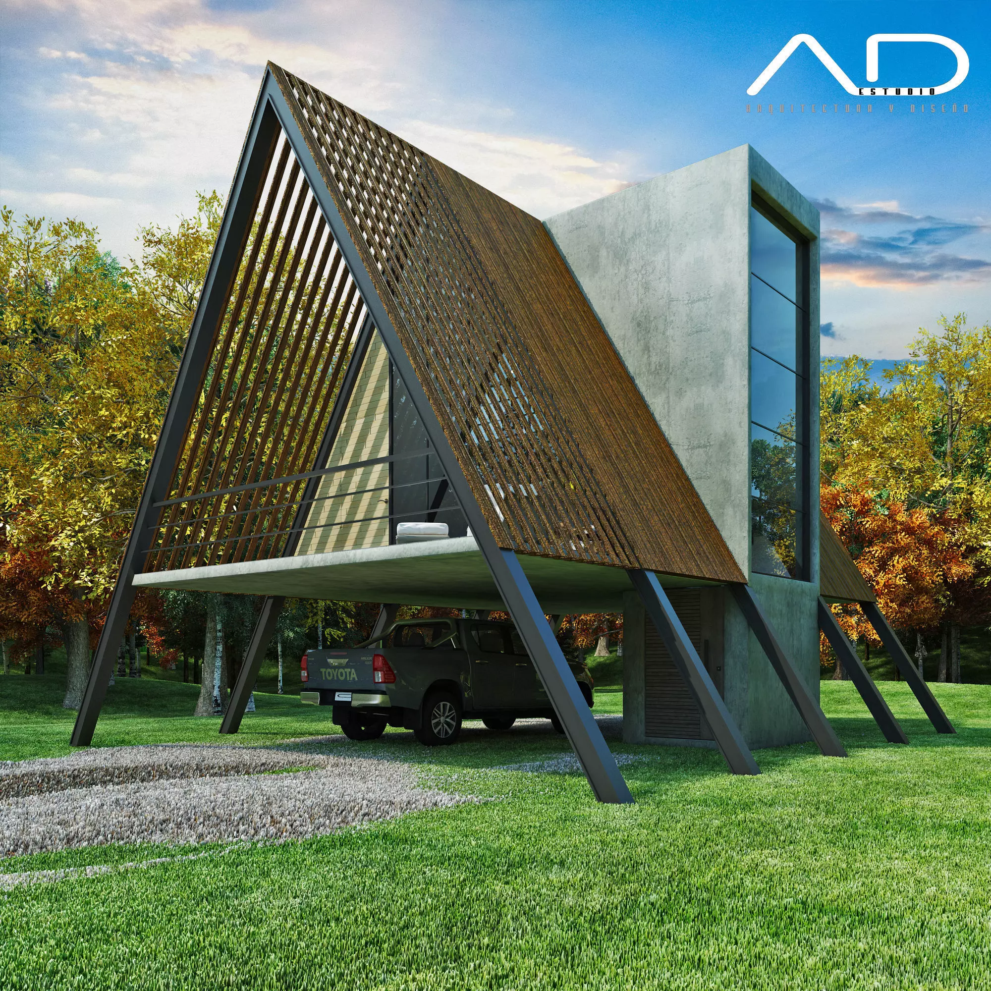 Cabin Triangle 3D model_0