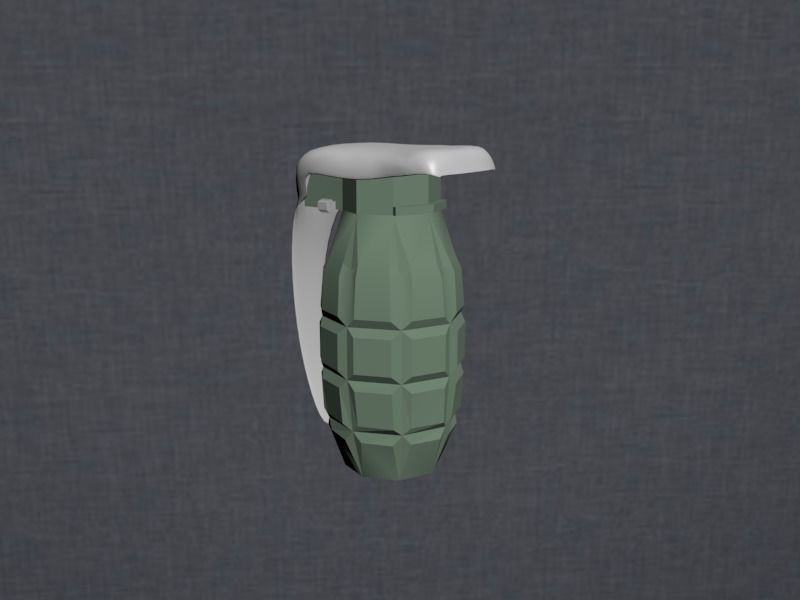 3D model grenade Low-poly 3D model_1