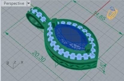 Marquise Shape Pendant 228 3D print model_5