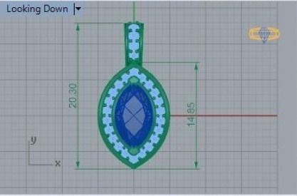 Marquise Shape Pendant 228 3D print model_3